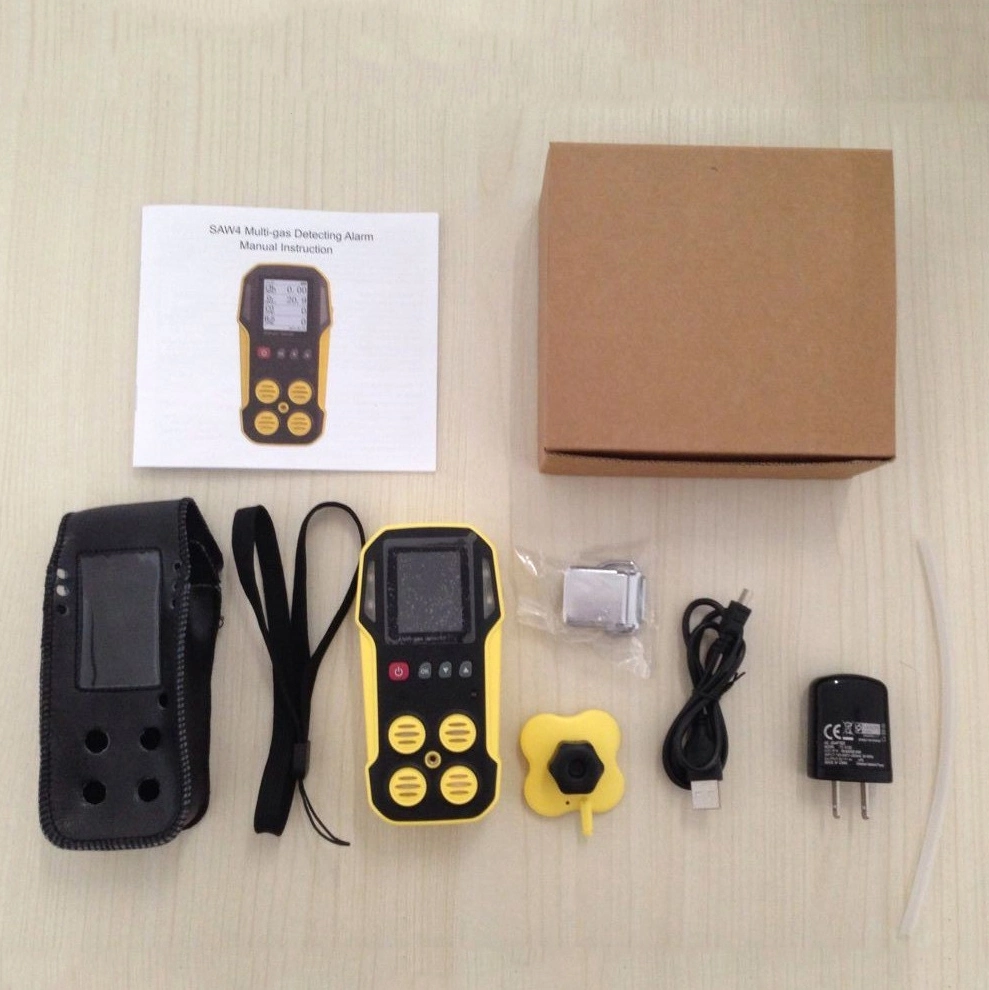 Gas Analyzer, Gas Leak Detector, Portable Multi-Gas Detector CH4, CO2, H2s, Nh3 4 in 1 Gas Detectors