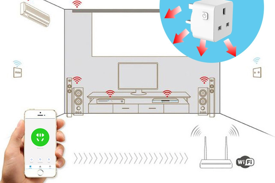 Tuya WiFi Smart Plug Outlet Wireless Power Socket with Power Monitor Vioce Remote Control Alexa Google Home No Hub Required UK