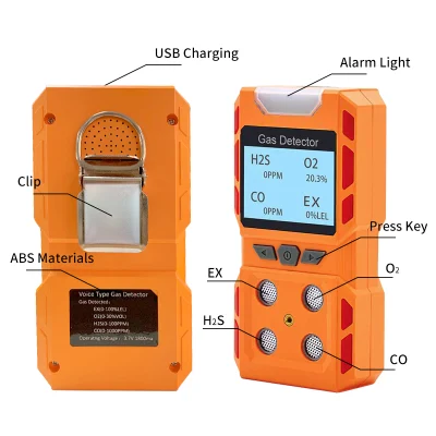 Detector de gás portátil de função H2s O2 Ex Co 4 para venda