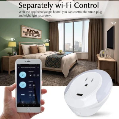 Tuya Smart WiFi Socket USB Remote Alexa Google Voice Control Us Plugue Elétrico