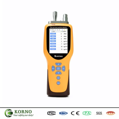 Detector portátil de qualidade do ar IP66 Detector multigás 6 em 1 Detector de partículas de poeira/gás/Co/No2/So2/CO2/Pm2.5/Pm10