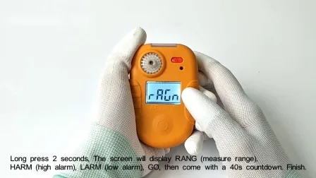 Detector de gás fixo com display LCD de alto brilho com bateria de lítio embutida