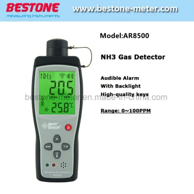 Sensor Inteligente Ar8500 Fabricante OEM Detector de Gás Nh3 Portátil Industrial Alimentado por Bateria Detector de Vazamento de Gás Amônia Digital